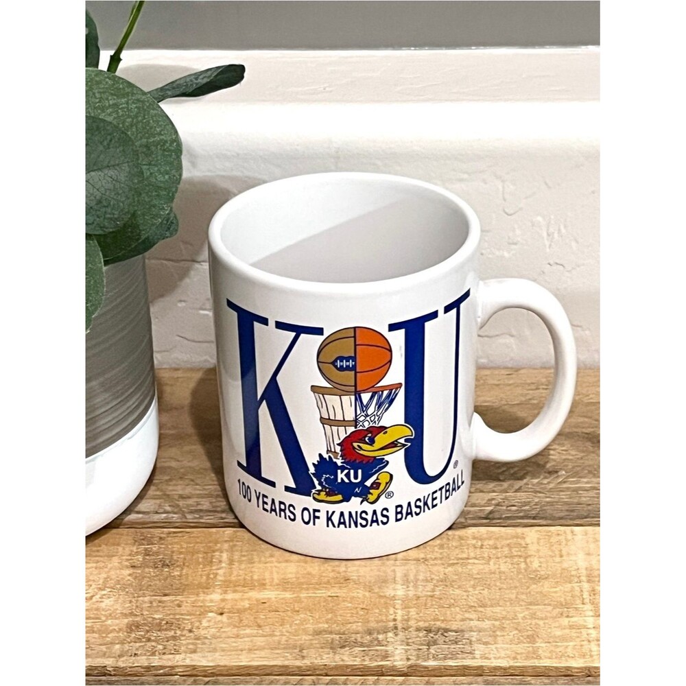 Vintage Heartland China KU Kansas Jayhawks 100 Years Of Basketball Mug 1998